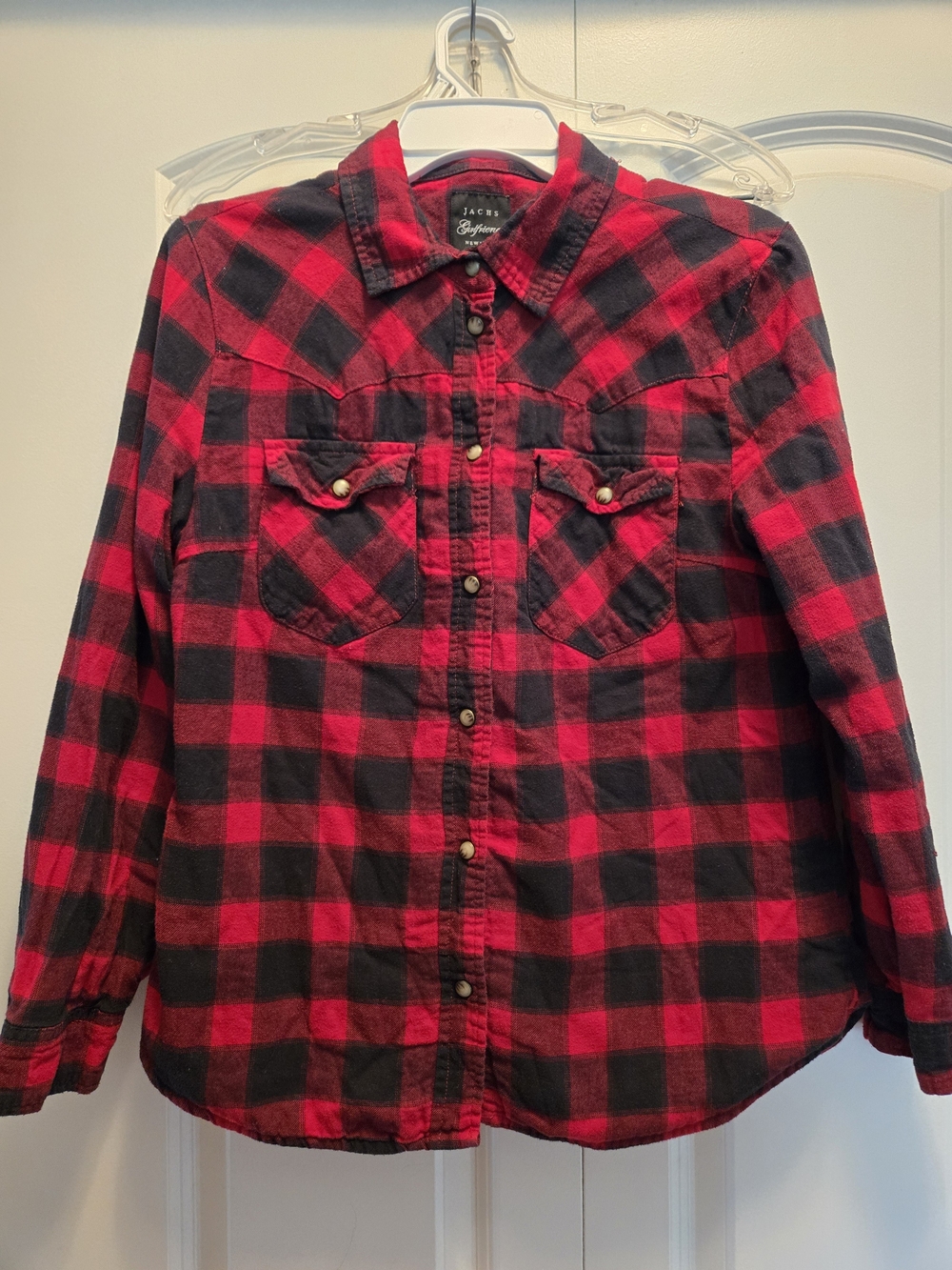 Jachs Girlfriend Red & Black Buffalo Plaid Lined Button-Up Shirt Size S